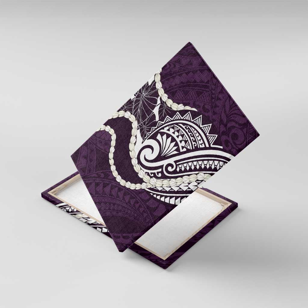 Aloha Hawaii Kalo Pikake Lei Canvas Wall Art Chest Tattoo Purple Hawaiian Pattern
