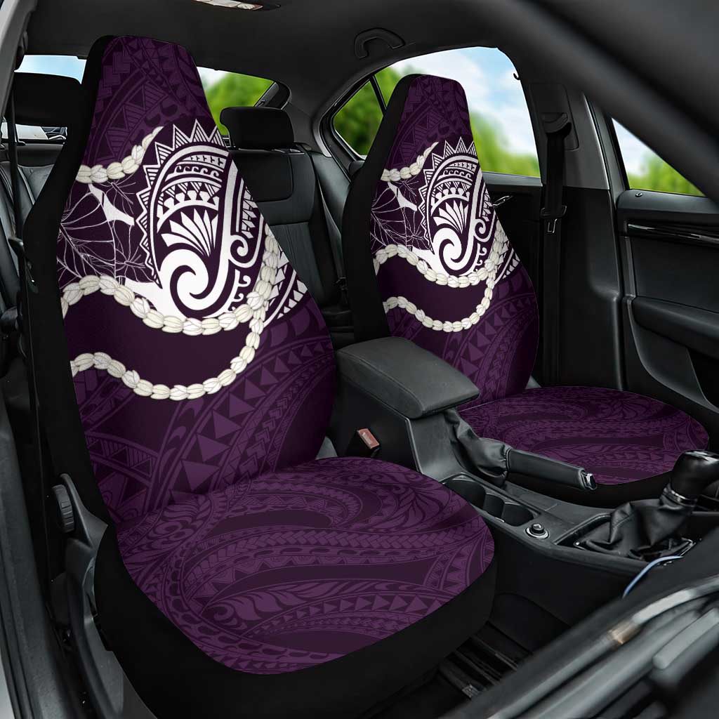 Aloha Hawaii Kalo Pikake Lei Car Seat Cover Chest Tattoo Purple Hawaiian Pattern