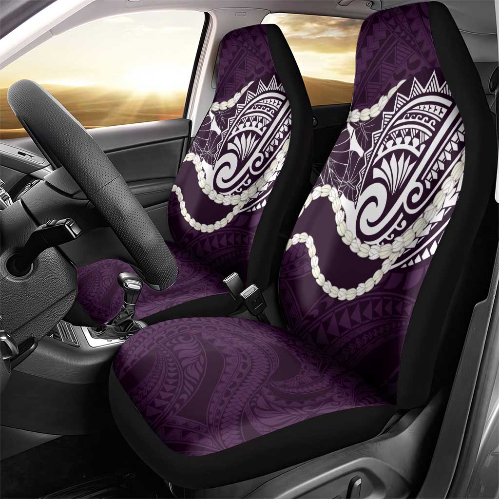 Aloha Hawaii Kalo Pikake Lei Car Seat Cover Chest Tattoo Purple Hawaiian Pattern