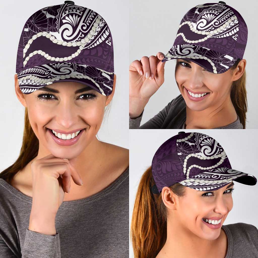 Aloha Hawaii Kalo Pikake Lei Classic Cap Chest Tattoo Purple Hawaiian Pattern