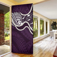 Aloha Hawaii Kalo Pikake Lei Door Cover Chest Tattoo Purple Hawaiian Pattern