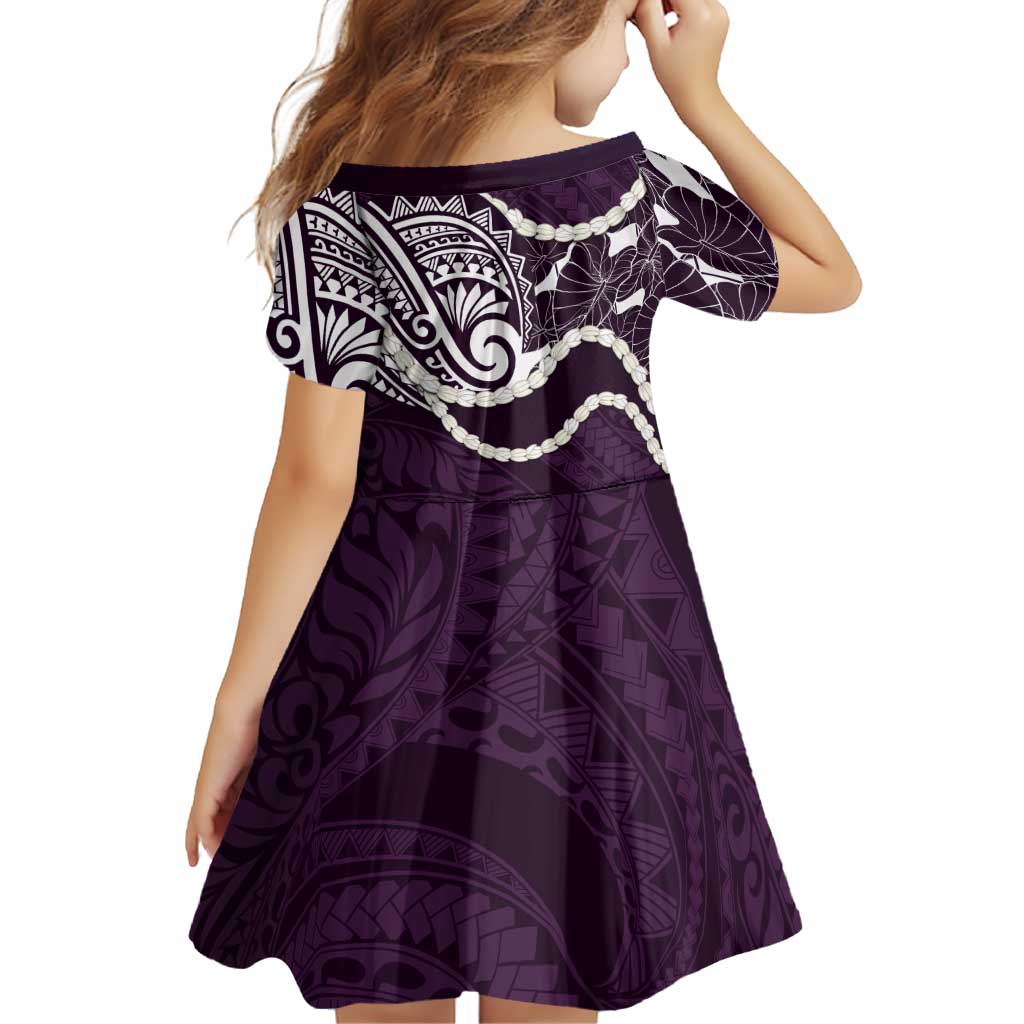 Aloha Hawaii Kalo Pikake Lei Family Matching Summer Maxi Dress and Hawaiian Shirt Chest Tattoo Purple Hawaiian Pattern LT14 - Polynesian Pride