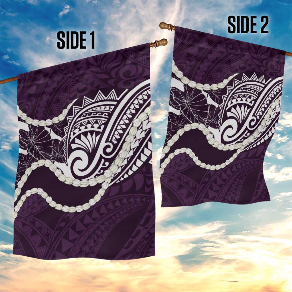 Aloha Hawaii Kalo Pikake Lei Garden Flag Chest Tattoo Purple Hawaiian Pattern