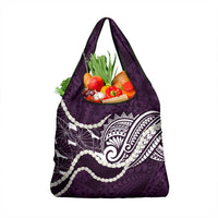 Aloha Hawaii Kalo Pikake Lei Grocery Bag Chest Tattoo Purple Hawaiian Pattern