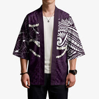 Aloha Hawaii Kalo Pikake Lei Kimono Chest Tattoo Purple Hawaiian Pattern
