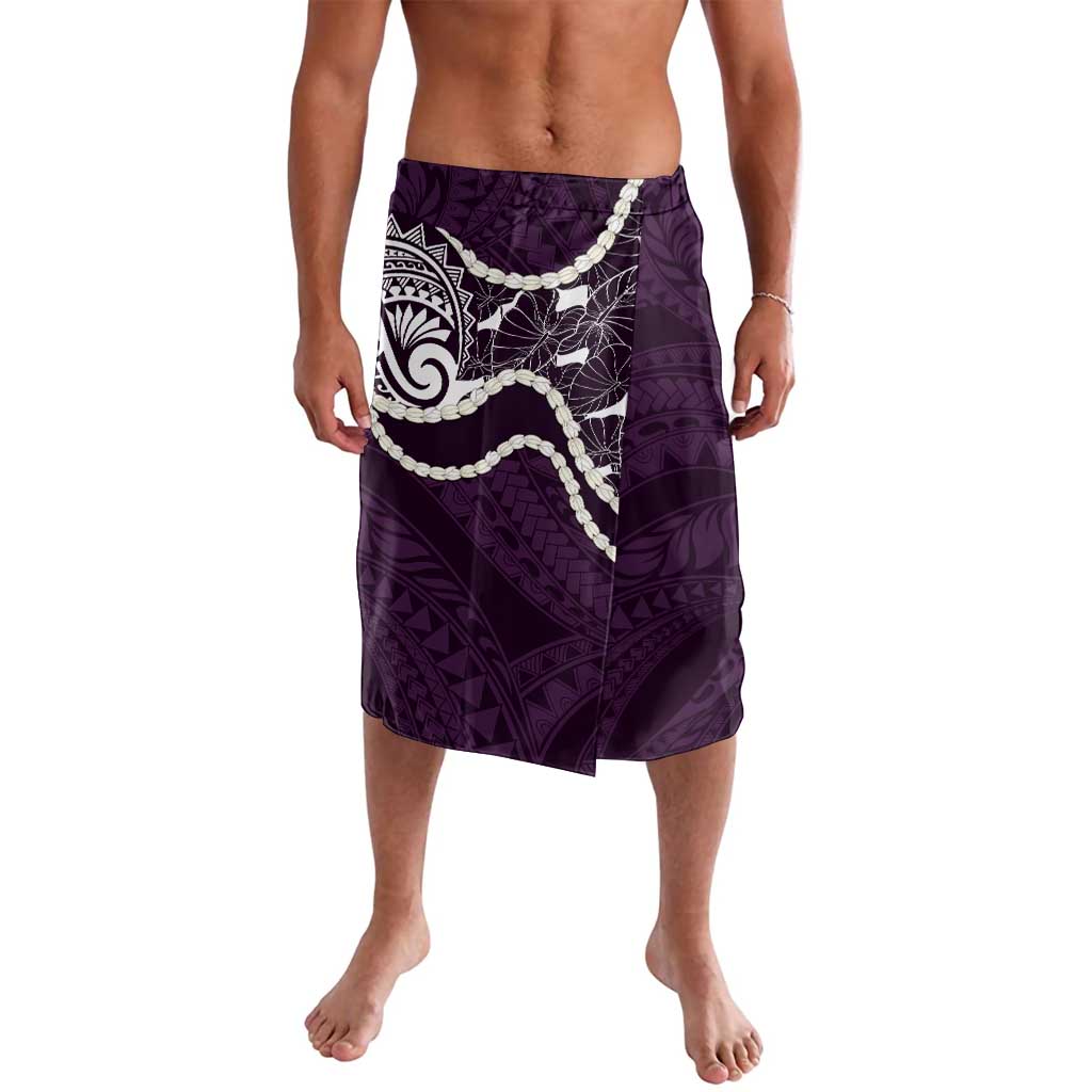 Aloha Hawaii Kalo Pikake Lei Lavalava Chest Tattoo Purple Hawaiian Pattern