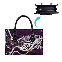 Aloha Hawaii Kalo Pikake Lei Leather Bag Chest Tattoo Purple Hawaiian Pattern