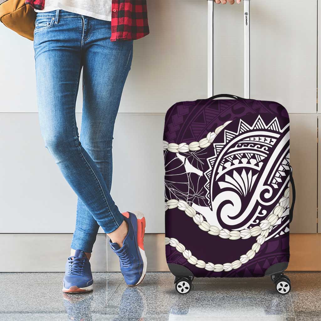 Aloha Hawaii Kalo Pikake Lei Luggage Cover Chest Tattoo Purple Hawaiian Pattern