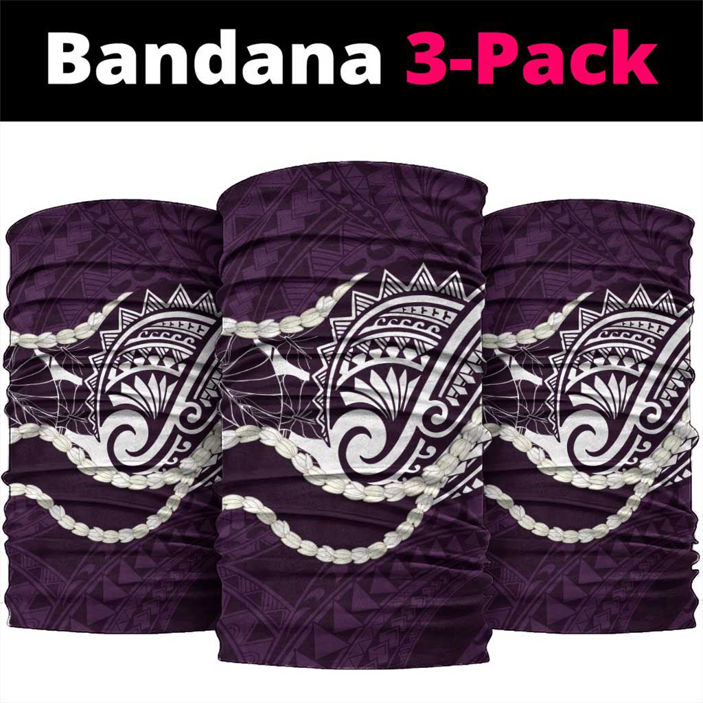 Aloha Hawaii Kalo Pikake Lei Neck Gaiter Chest Tattoo Purple Hawaiian Pattern