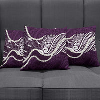 Aloha Hawaii Kalo Pikake Lei Pillow Cover Chest Tattoo Purple Hawaiian Pattern