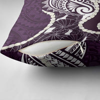 Aloha Hawaii Kalo Pikake Lei Pillow Cover Chest Tattoo Purple Hawaiian Pattern