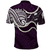 Aloha Hawaii Kalo Pikake Lei Polo Shirt Chest Tattoo Purple Hawaiian Pattern