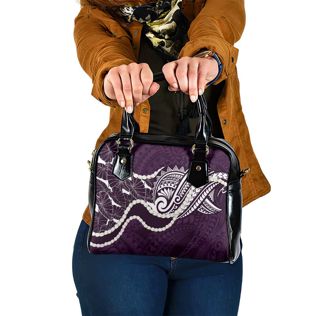 Aloha Hawaii Kalo Pikake Lei Shoulder Handbag Chest Tattoo Purple Hawaiian Pattern