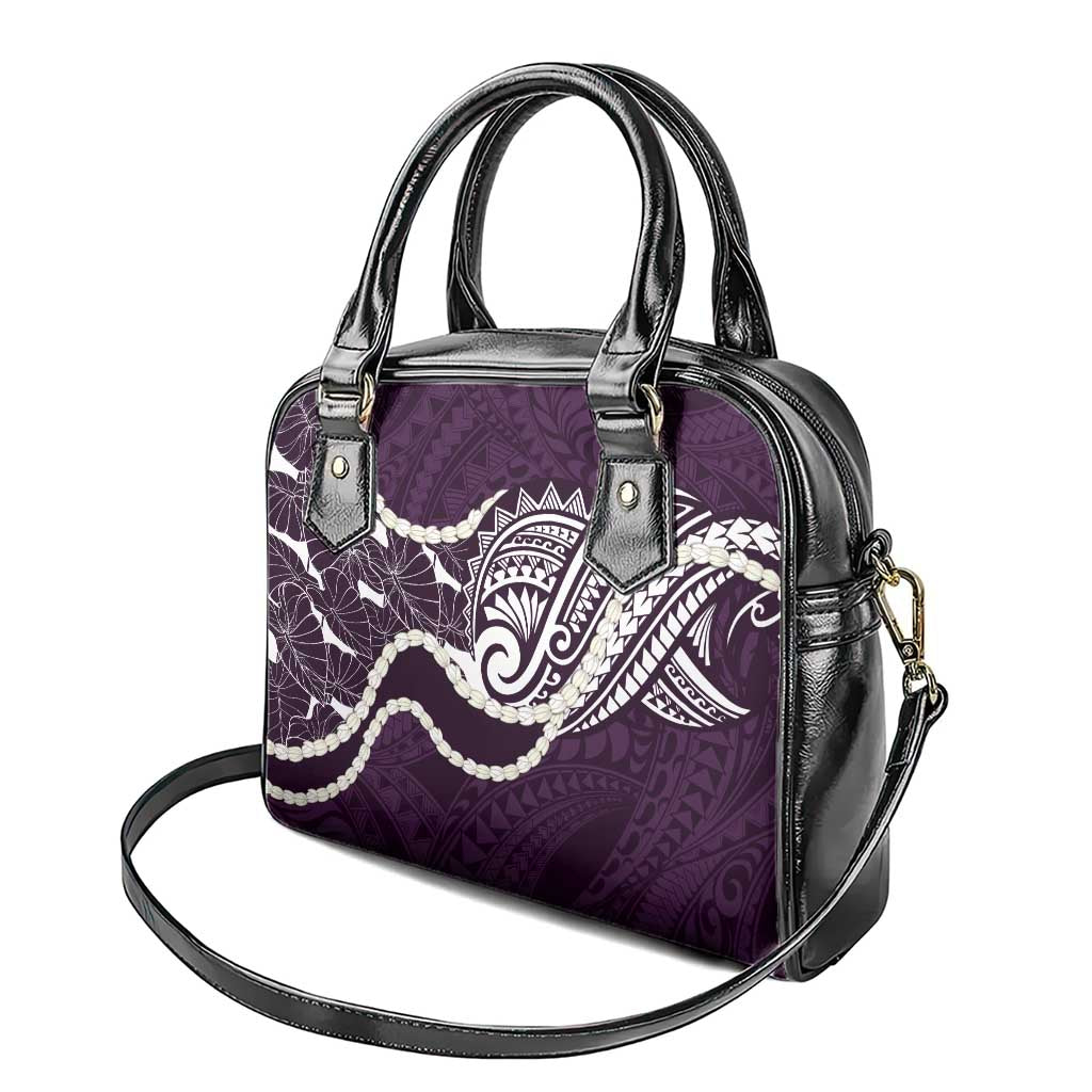 Aloha Hawaii Kalo Pikake Lei Shoulder Handbag Chest Tattoo Purple Hawaiian Pattern