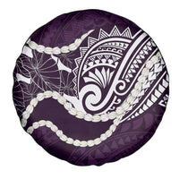 Aloha Hawaii Kalo Pikake Lei Spare Tire Cover Chest Tattoo Purple Hawaiian Pattern
