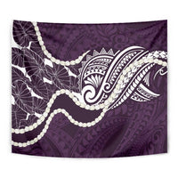 Aloha Hawaii Kalo Pikake Lei Tapestry Chest Tattoo Purple Hawaiian Pattern