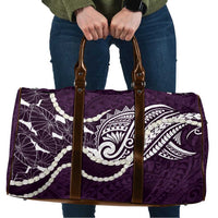 Aloha Hawaii Kalo Pikake Lei Travel Bag Chest Tattoo Purple Hawaiian Pattern