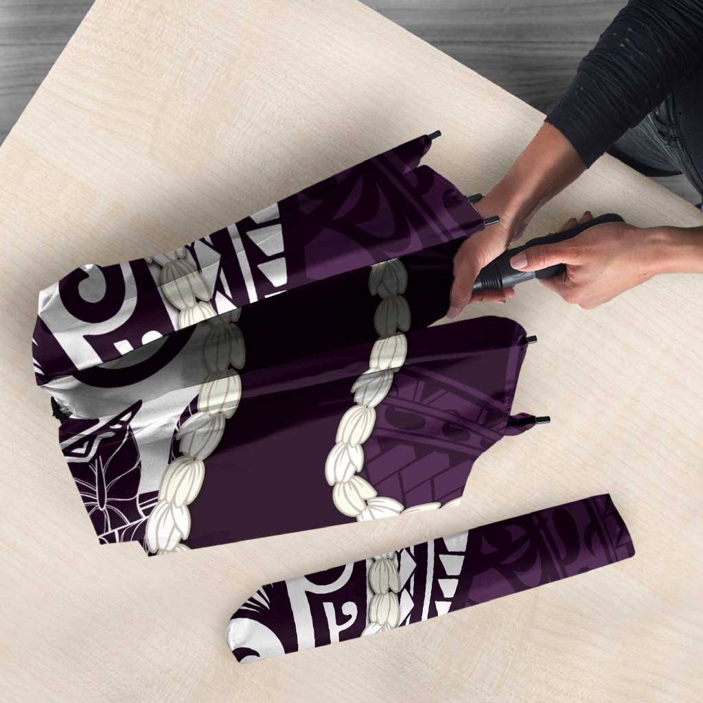 Aloha Hawaii Kalo Pikake Lei Umbrella Chest Tattoo Purple Hawaiian Pattern
