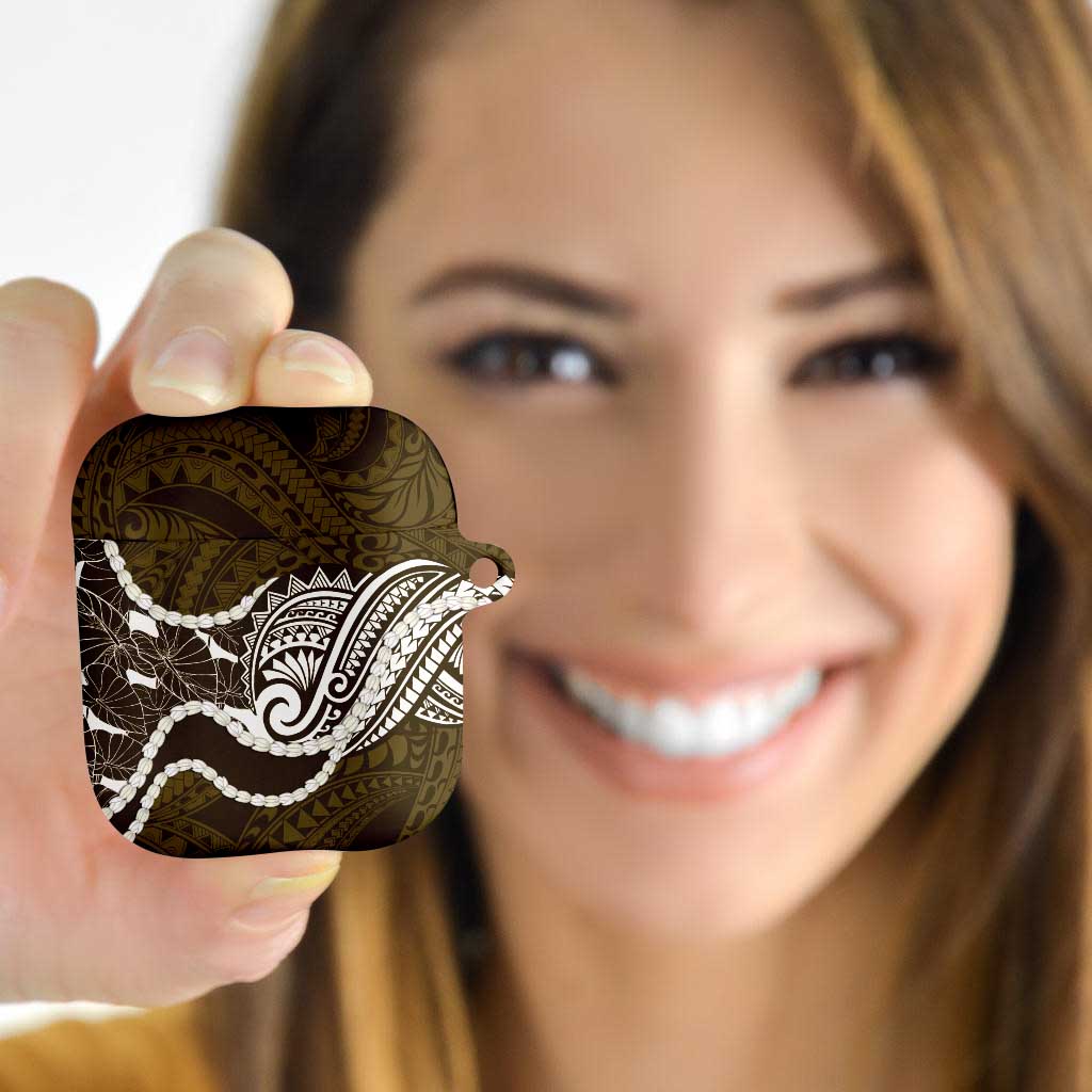 Aloha Hawaii Kalo Pikake Lei AirPods Case Chest Tattoo Gold Hawaiian Pattern