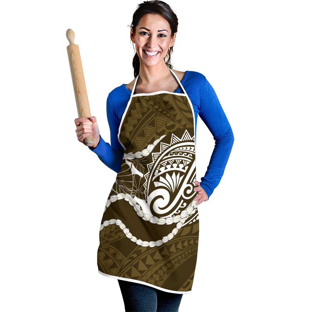 Aloha Hawaii Kalo Pikake Lei Apron Chest Tattoo Gold Hawaiian Pattern