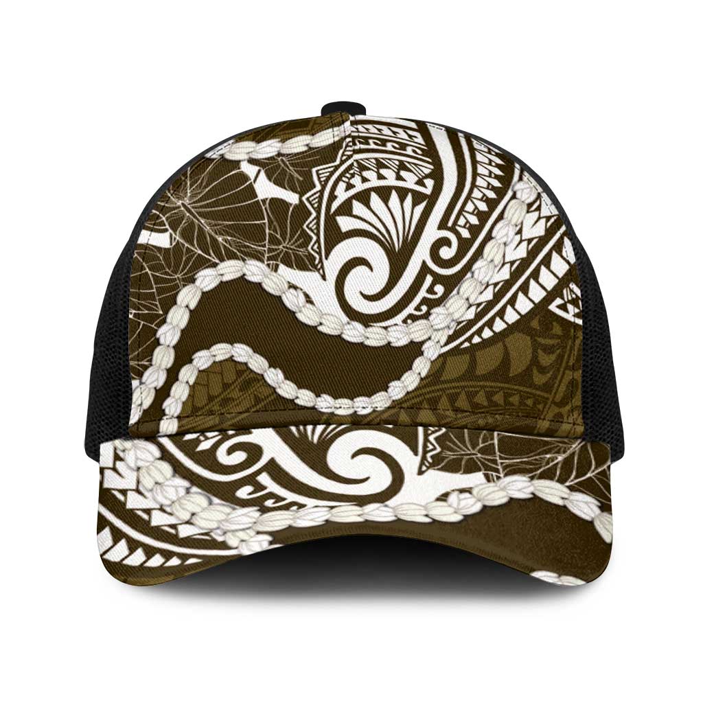 Aloha Hawaii Kalo Pikake Lei Baseball Net Cap Chest Tattoo Gold Hawaiian Pattern