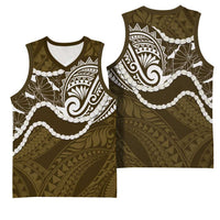 Aloha Hawaii Kalo Pikake Lei Basketball Jersey Chest Tattoo Gold Hawaiian Pattern