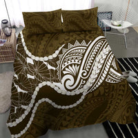 Aloha Hawaii Kalo Pikake Lei Bedding Set Chest Tattoo Gold Hawaiian Pattern