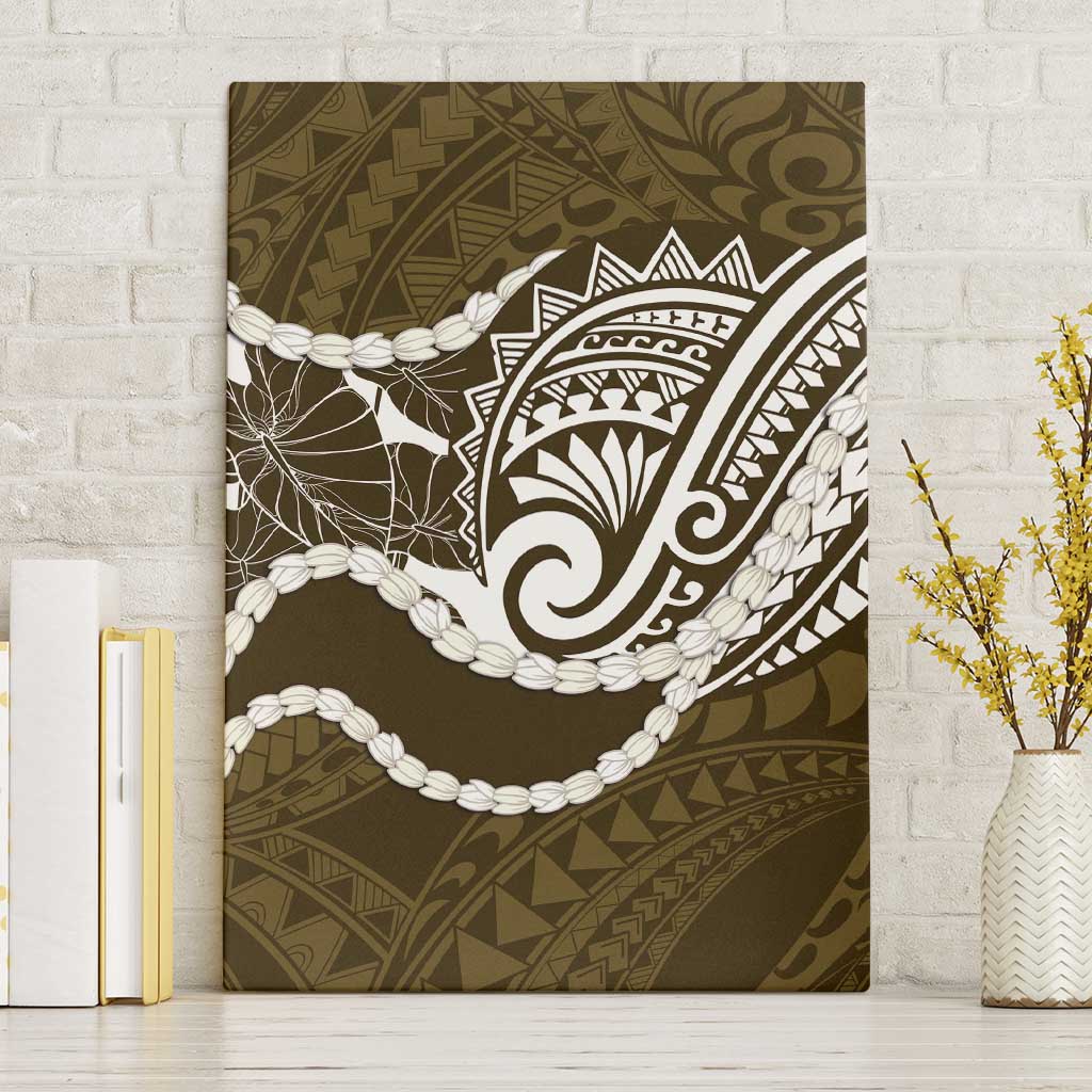 Aloha Hawaii Kalo Pikake Lei Canvas Wall Art Chest Tattoo Gold Hawaiian Pattern