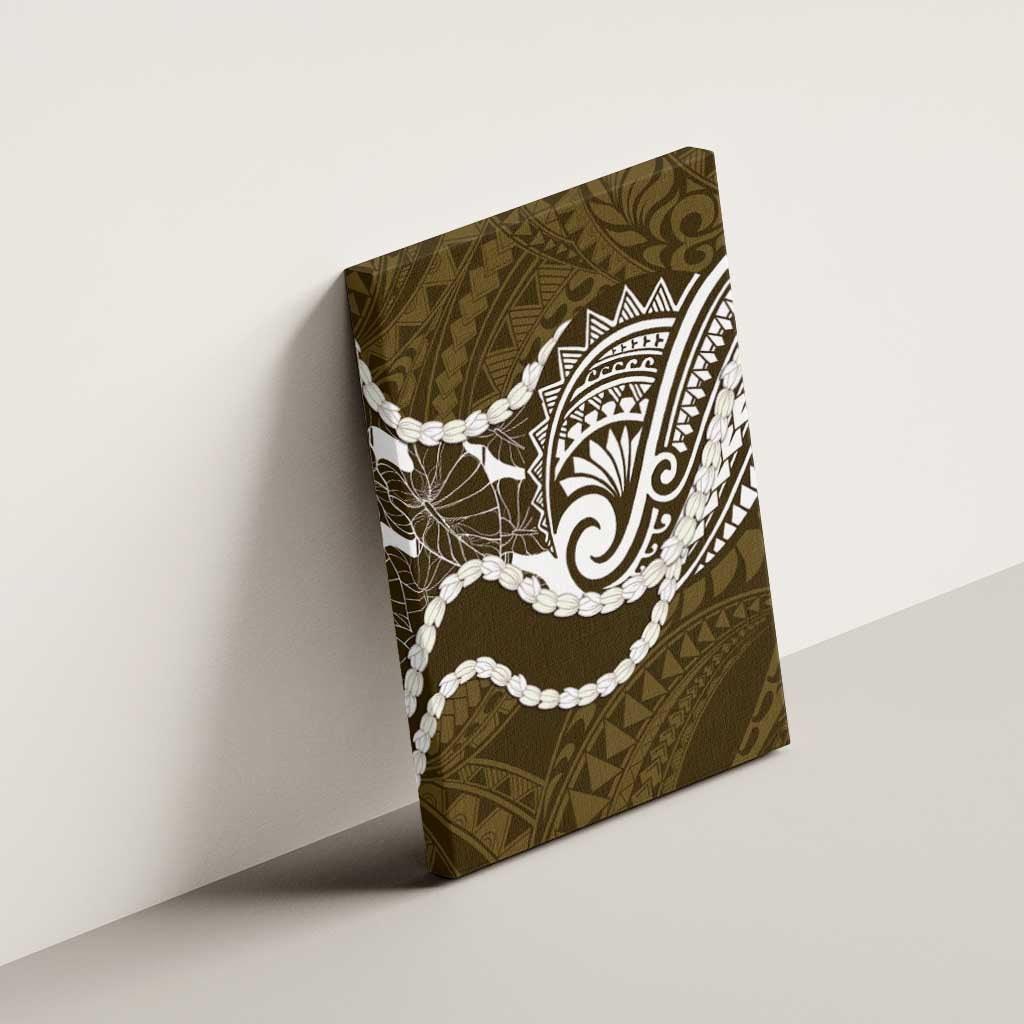 Aloha Hawaii Kalo Pikake Lei Canvas Wall Art Chest Tattoo Gold Hawaiian Pattern