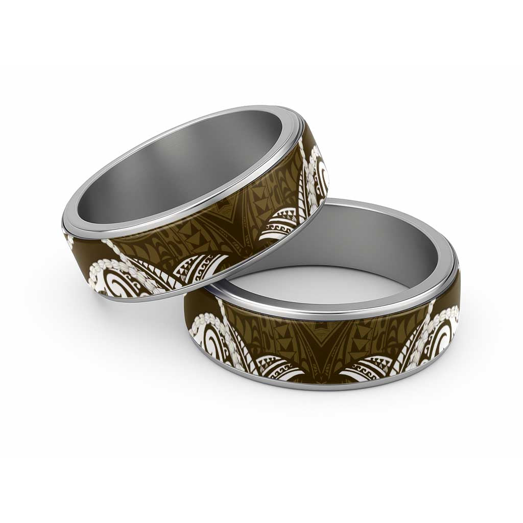 Aloha Hawaii Kalo Pikake Lei Classic Ring Chest Tattoo Gold Hawaiian Pattern