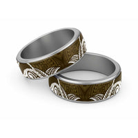 Aloha Hawaii Kalo Pikake Lei Classic Ring Chest Tattoo Gold Hawaiian Pattern