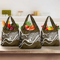 Aloha Hawaii Kalo Pikake Lei Grocery Bag Chest Tattoo Gold Hawaiian Pattern
