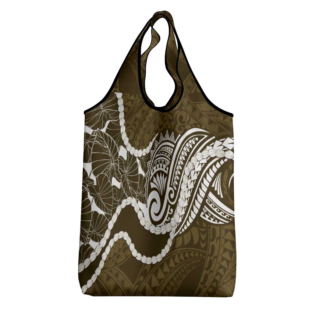 Aloha Hawaii Kalo Pikake Lei Grocery Bag Chest Tattoo Gold Hawaiian Pattern