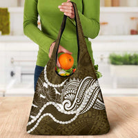 Aloha Hawaii Kalo Pikake Lei Grocery Bag Chest Tattoo Gold Hawaiian Pattern