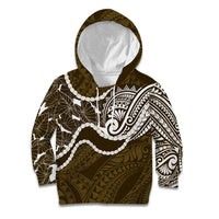 Aloha Hawaii Kalo Pikake Lei Kid Hoodie Chest Tattoo Gold Hawaiian Pattern