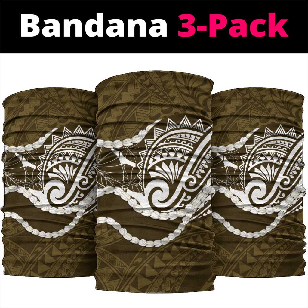 Aloha Hawaii Kalo Pikake Lei Neck Gaiter Chest Tattoo Gold Hawaiian Pattern