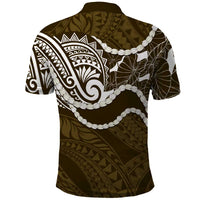 Aloha Hawaii Kalo Pikake Lei Polo Shirt Chest Tattoo Gold Hawaiian Pattern