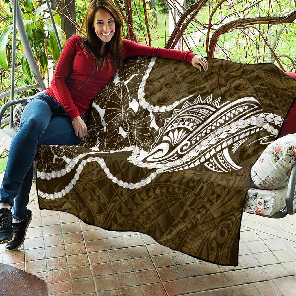 Aloha Hawaii Kalo Pikake Lei Quilt Chest Tattoo Gold Hawaiian Pattern