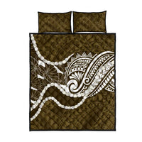 Aloha Hawaii Kalo Pikake Lei Quilt Bed Set Chest Tattoo Gold Hawaiian Pattern