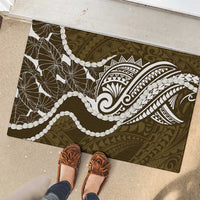 Aloha Hawaii Kalo Pikake Lei Rubber Doormat Chest Tattoo Gold Hawaiian Pattern
