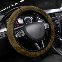 Aloha Hawaii Kalo Pikake Lei Steering Wheel Cover Chest Tattoo Gold Hawaiian Pattern