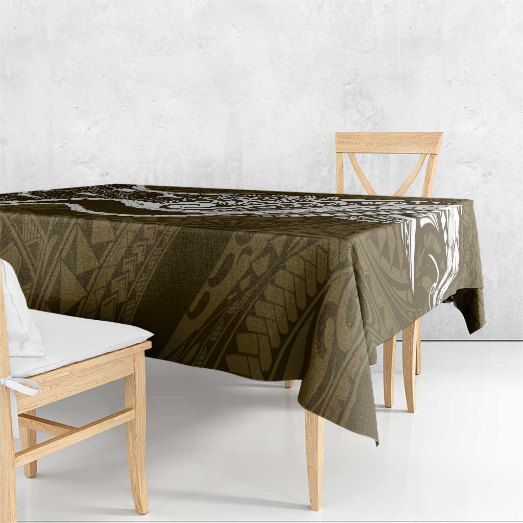 Aloha Hawaii Kalo Pikake Lei Tablecloth Chest Tattoo Gold Hawaiian Pattern
