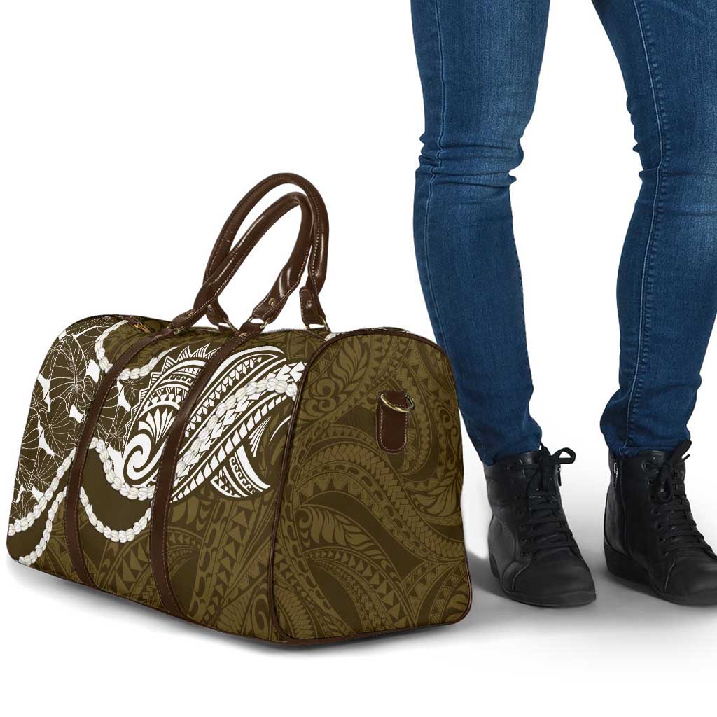 Aloha Hawaii Kalo Pikake Lei Travel Bag Chest Tattoo Gold Hawaiian Pattern