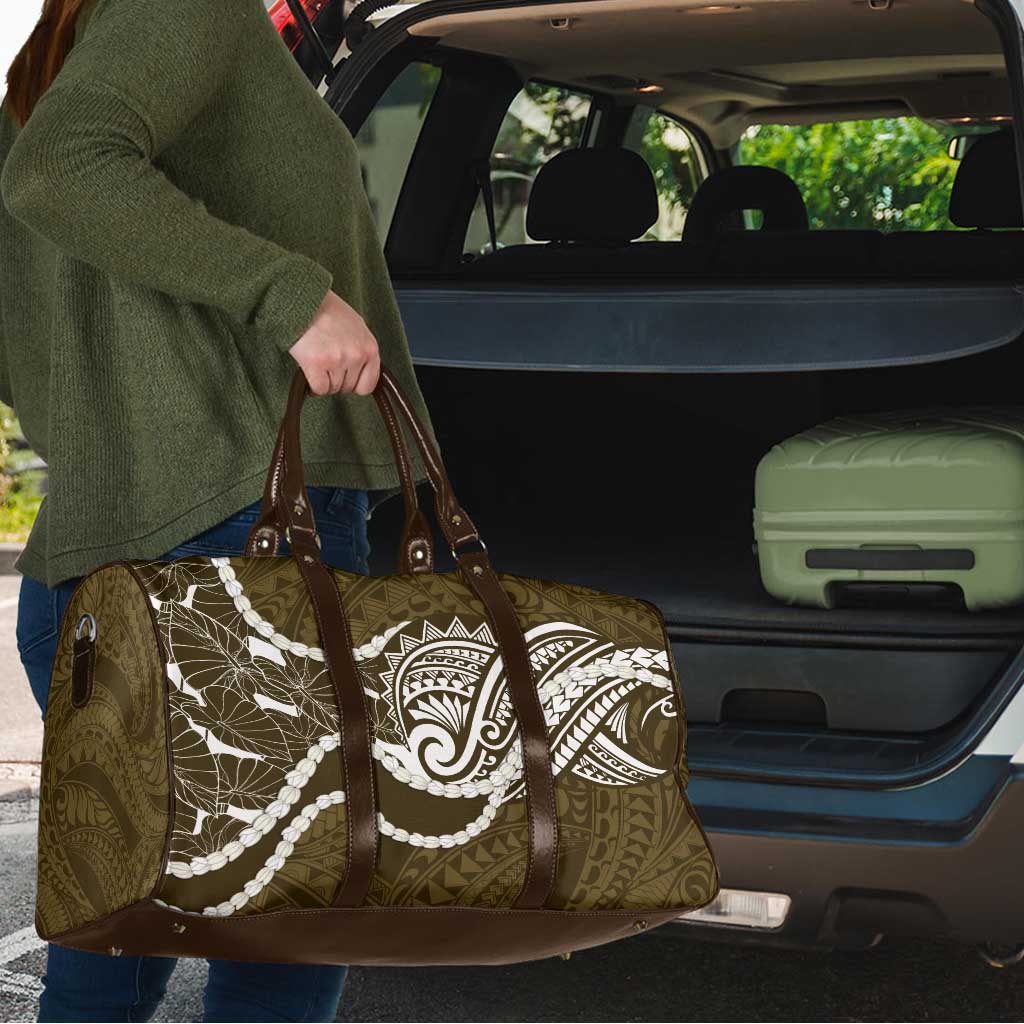 Aloha Hawaii Kalo Pikake Lei Travel Bag Chest Tattoo Gold Hawaiian Pattern