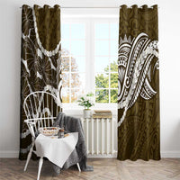 Aloha Hawaii Kalo Pikake Lei Window Curtain Chest Tattoo Gold Hawaiian Pattern