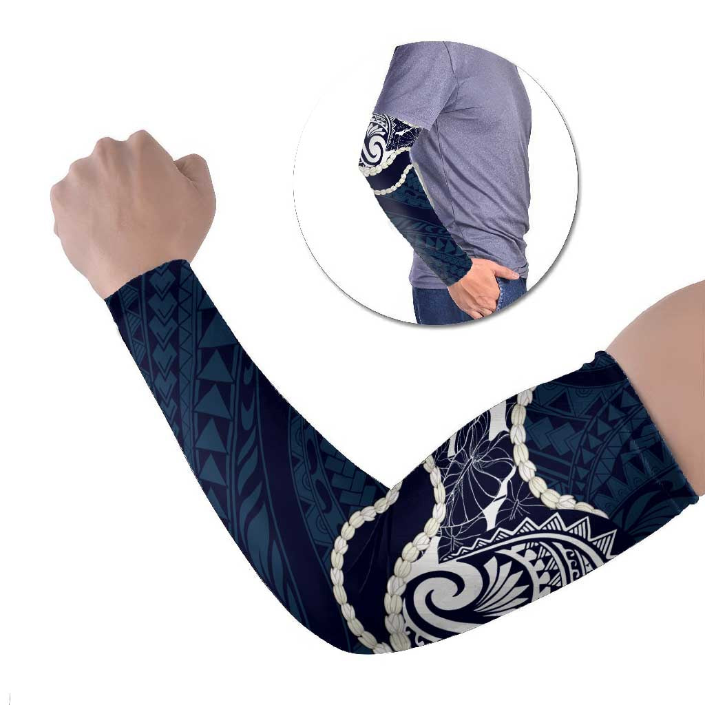 Aloha Hawaii Kalo Pikake Lei Arm Sleeves Chest Tattoo Oxford Blue Hawaiian Pattern