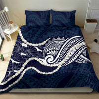 Aloha Hawaii Kalo Pikake Lei Bedding Set Chest Tattoo Oxford Blue Hawaiian Pattern