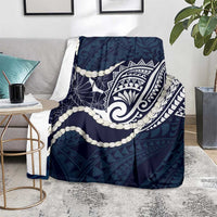 Aloha Hawaii Kalo Pikake Lei Blanket Chest Tattoo Oxford Blue Hawaiian Pattern