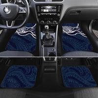 Aloha Hawaii Kalo Pikake Lei Car Mats Chest Tattoo Oxford Blue Hawaiian Pattern