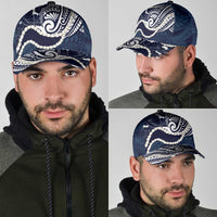 Aloha Hawaii Kalo Pikake Lei Classic Cap Chest Tattoo Oxford Blue Hawaiian Pattern